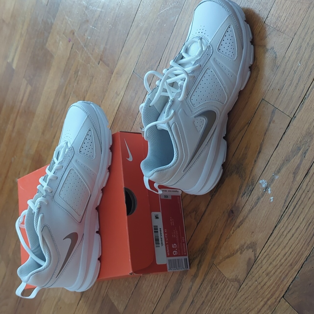 Women's Nike T-Lite XI white athletic shoes